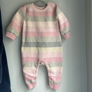Baby Gap pink striped sweater suit. Size 3-6 months